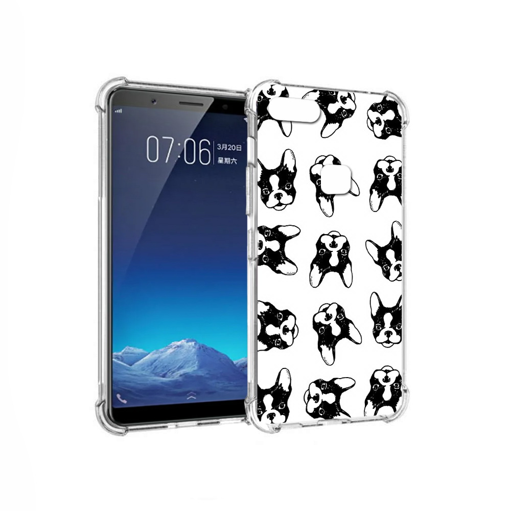 

Чехол MyPads Tocco для Vivo X20 черно белые собачки (PT108350.433.683), Прозрачный, Tocco