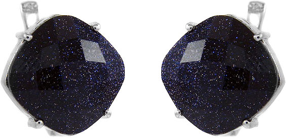 Серьги из серебра Evora 617590-e, авантюрин