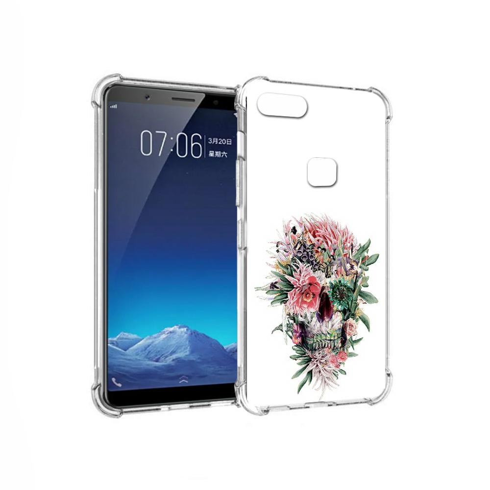

Чехол MyPads Tocco для Vivo X20 череп из цветов (PT108350.433.677), Прозрачный, Tocco