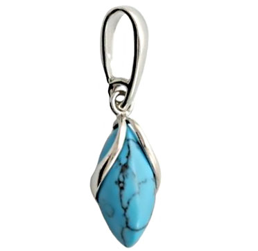 Кулон из серебра Darvin 928071023AB, бирюза искусственная