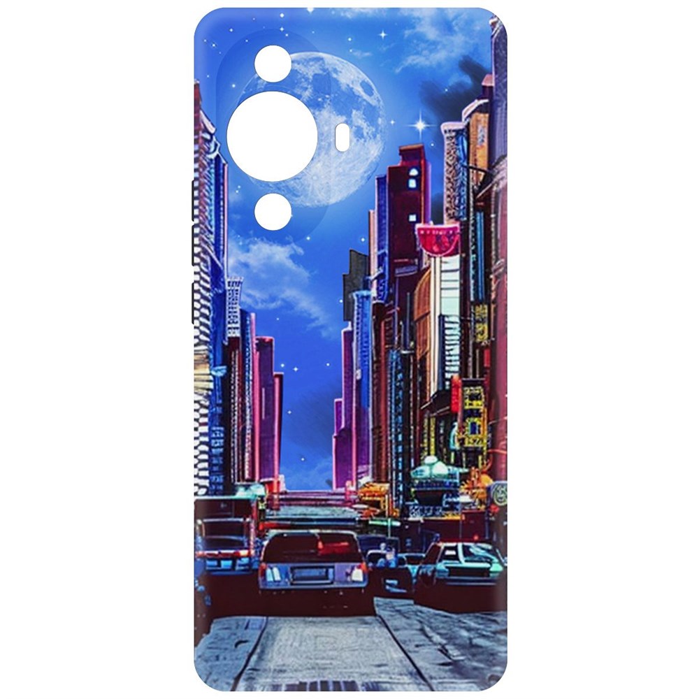 

Чехол-накладка Krutoff Soft Case Ночной город для Huawei Nova 11 Pro, Черный