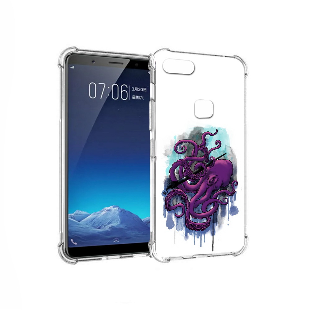 

Чехол MyPads Tocco для Vivo X20 фиолетовый осьминог (PT108350.433.658), Прозрачный, Tocco