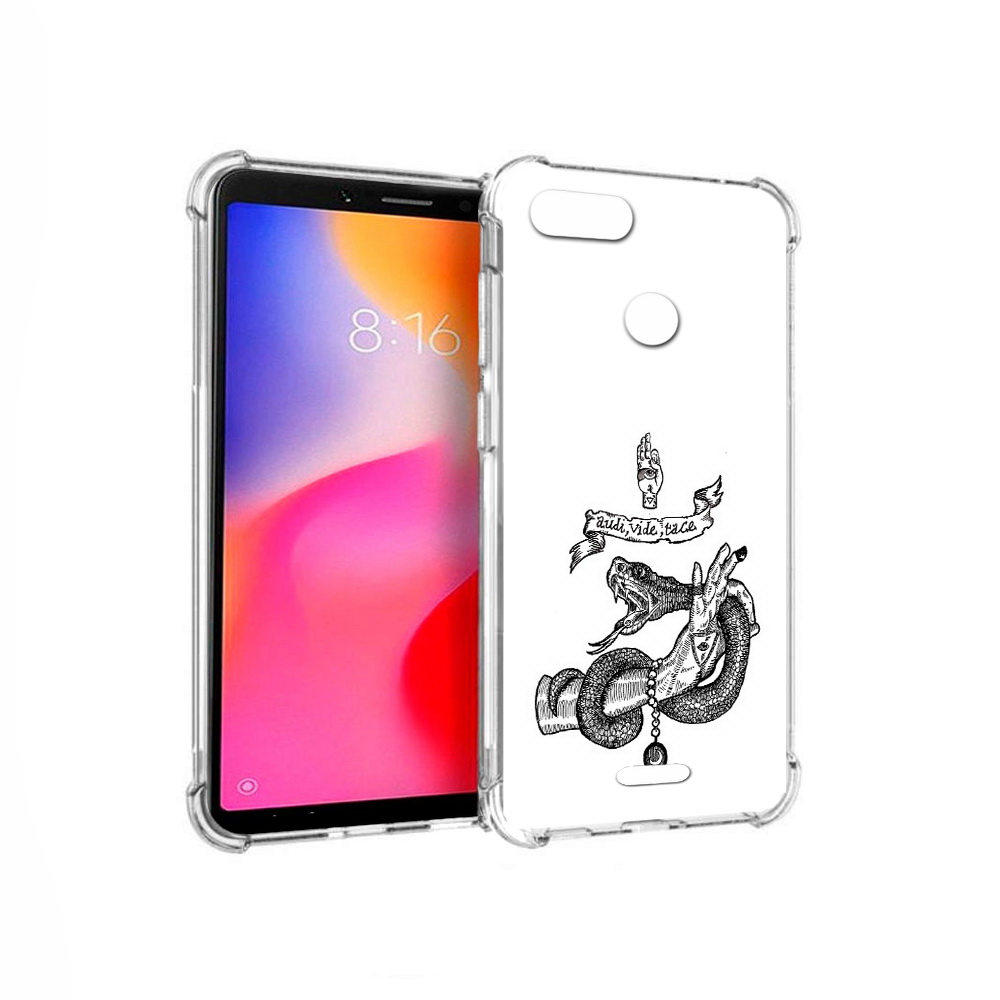 

Чехол MyPads Tocco для Xiaomi Redmi 6 змея на руке рисунок (PT113762.304.366), Прозрачный, Tocco