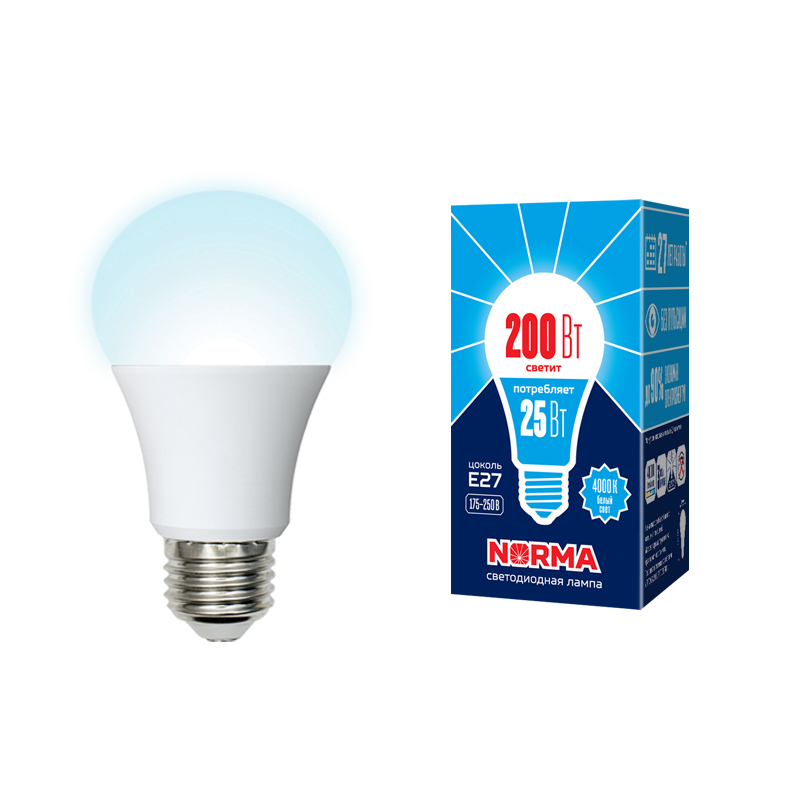 

Лампочка LED-A70-25W/4000K/E27/FR/NR картон, UL-00004470