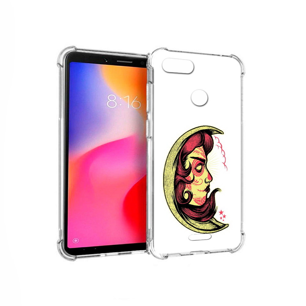 

Чехол MyPads Tocco для Xiaomi Redmi 6 желтый полумесяц с лицом девушки (PT113762.304.346), Прозрачный, Tocco