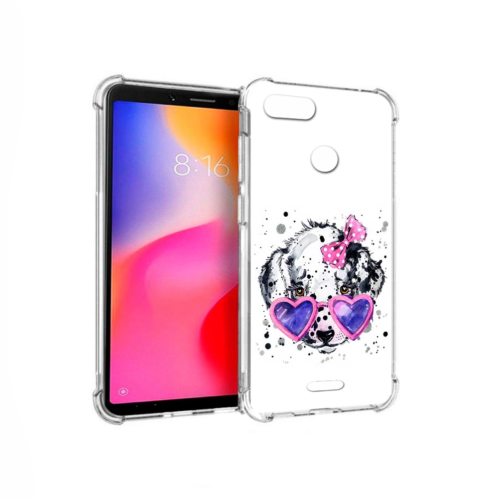 

Чехол MyPads Tocco для Xiaomi Redmi 6 долматинец в очках (PT113762.304.337), Прозрачный, Tocco