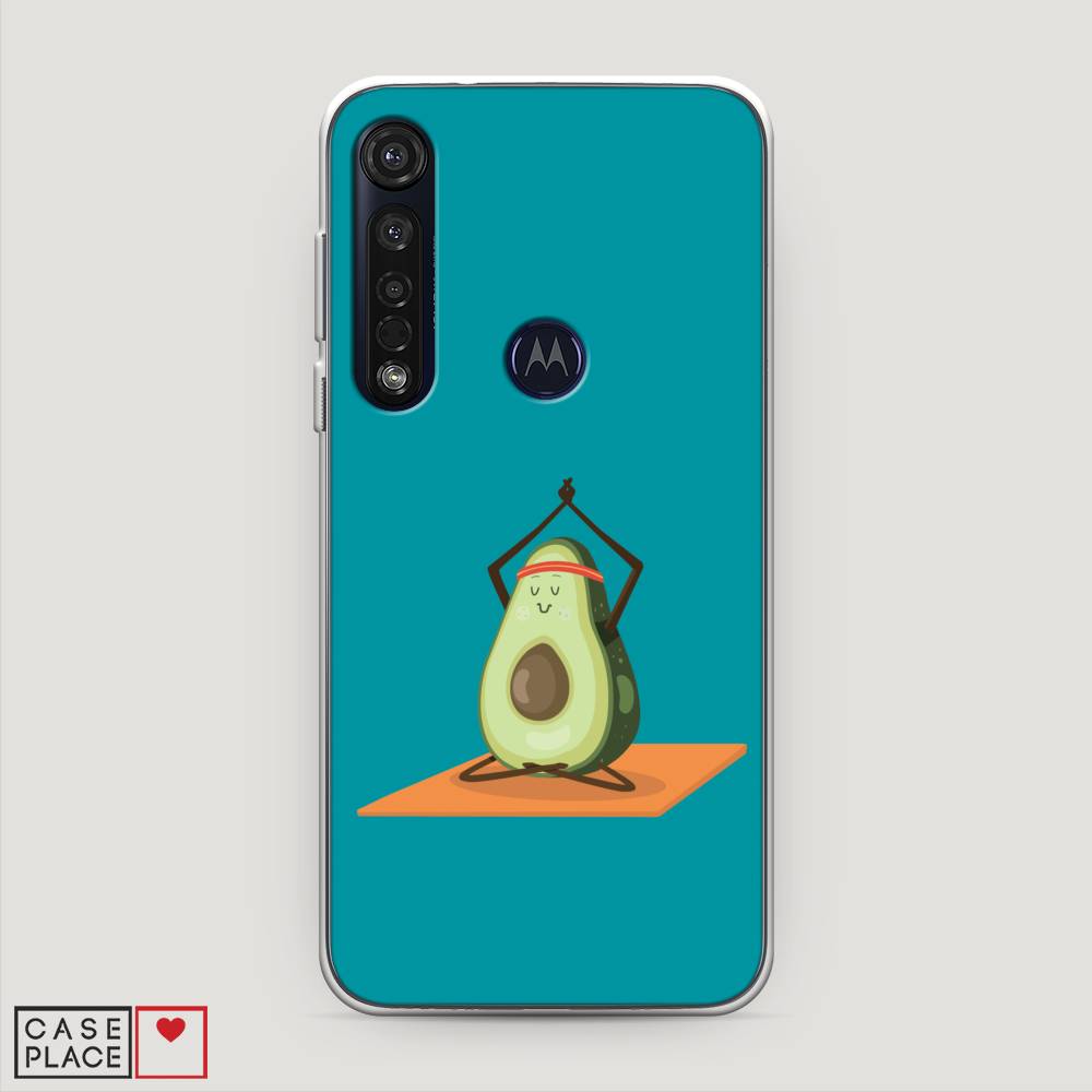 

Чехол на Motorola Moto G8 Plus "Расслабься с авокадо", Голубой, 241450-6