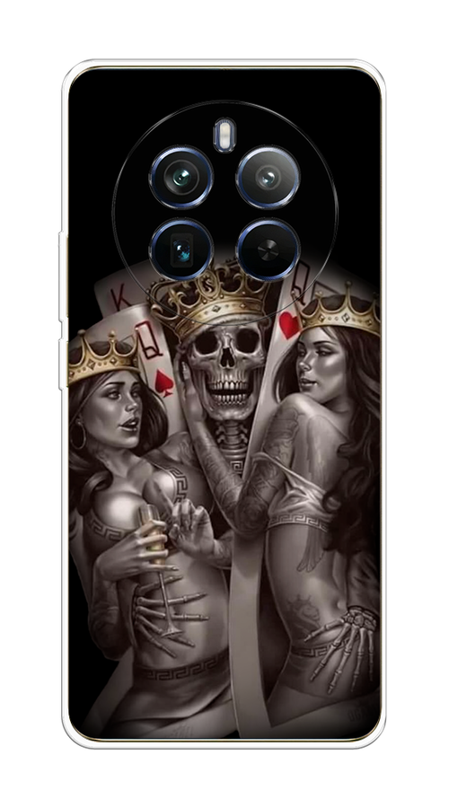 

Чехол на Realme 12+ "Карты король и королевы", Серый;желтый, 2516350-1