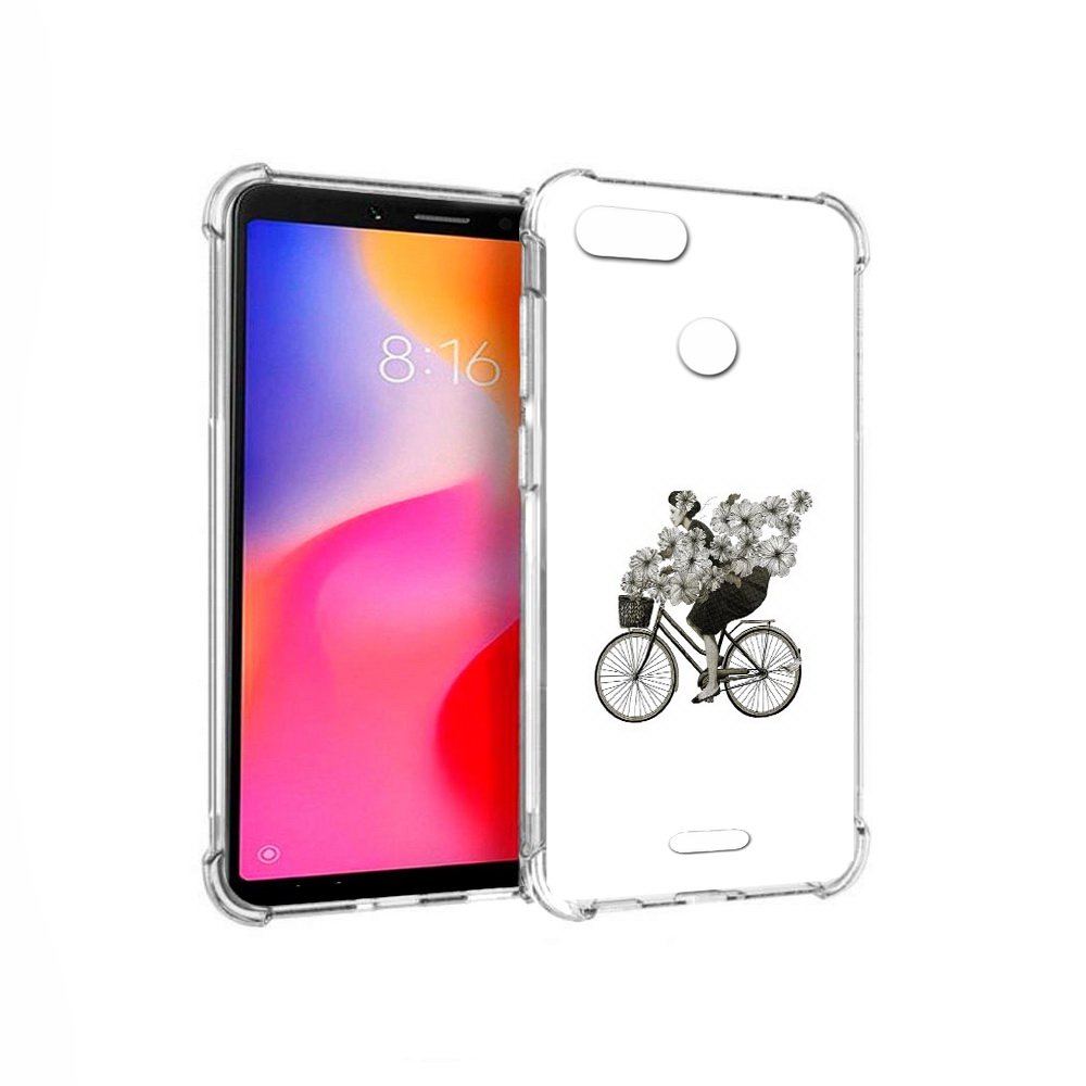 Чехол MyPads Tocco для Xiaomi Redmi 6 девушка на велосипеде с цветами (PT113762.304.307)