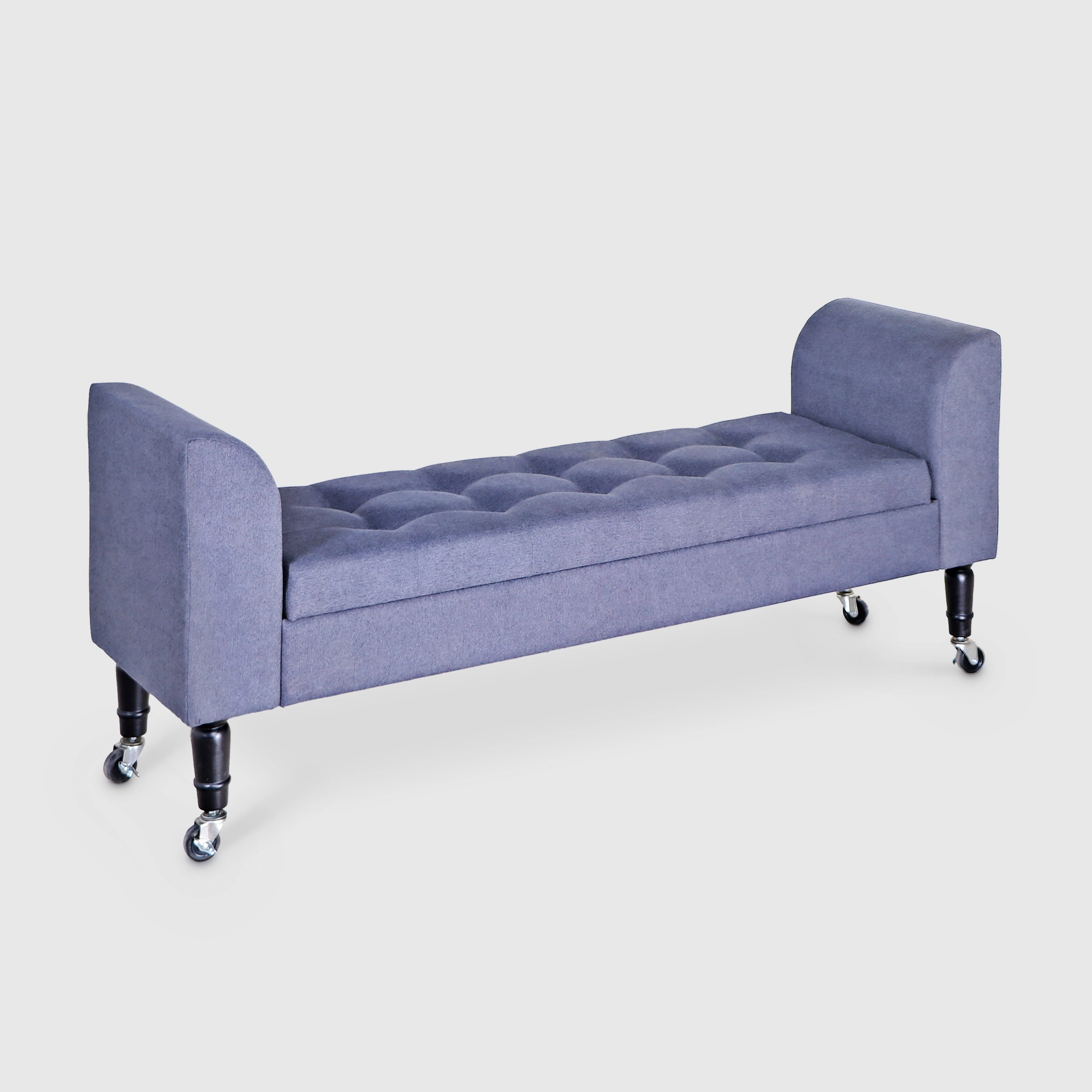 

Банкетка Design с подлокотниками и ящиком серо-голубая 150 x 40 x 60 см, Серый