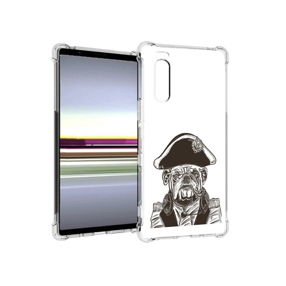 

Чехол MyPads Tocco для Sony Xperia 5 мопс генерал (PT139963.234.483), Прозрачный, Tocco