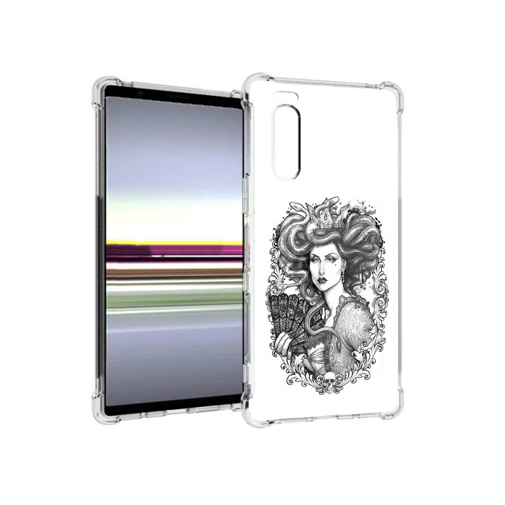 

Чехол MyPads Tocco для Sony Xperia 5 медуза черно белый (PT139963.234.472), Прозрачный, Tocco