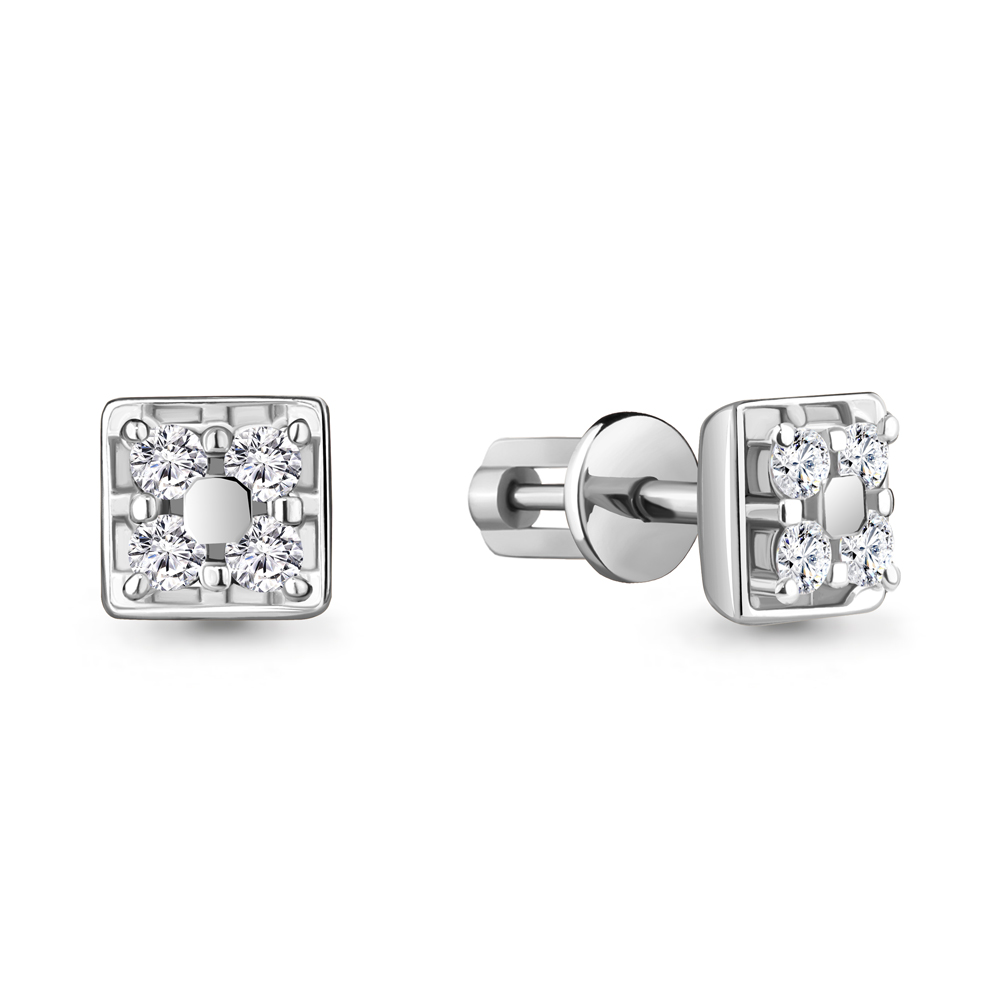 

Серьги-пусеты из белого золота с бриллиантом Aquamarine 942817, 942817_585_бз