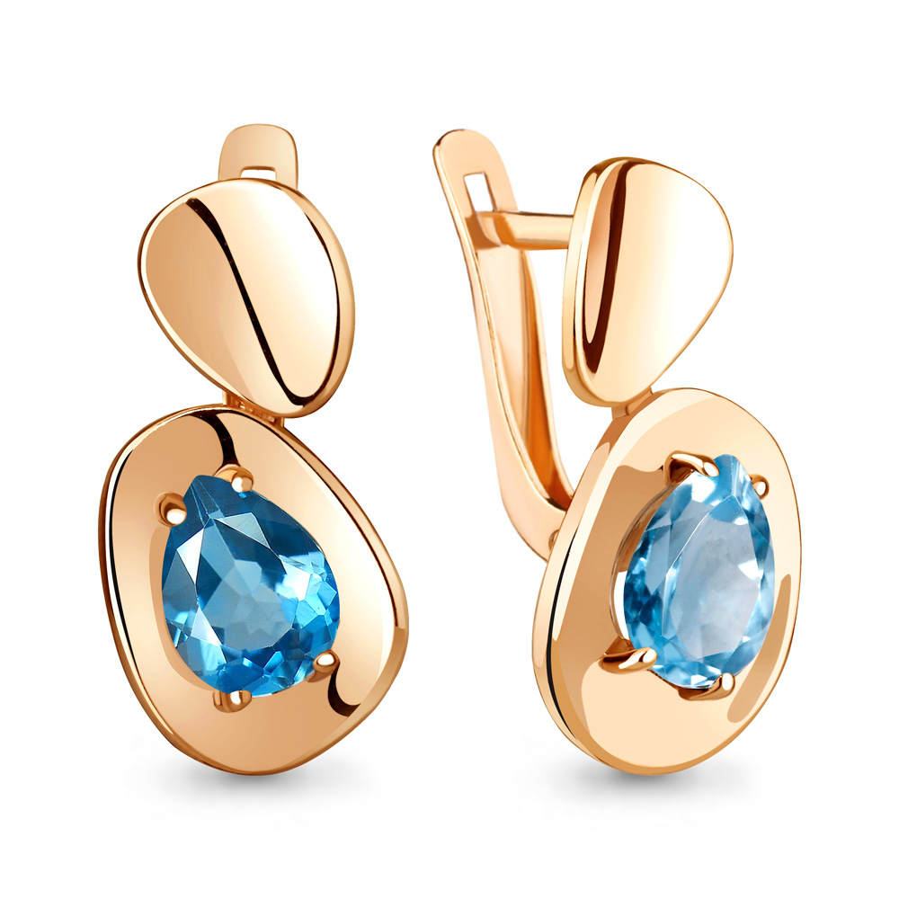

Серьги из серебра с топазом Aquamarine 4769505, 4769505_925_з