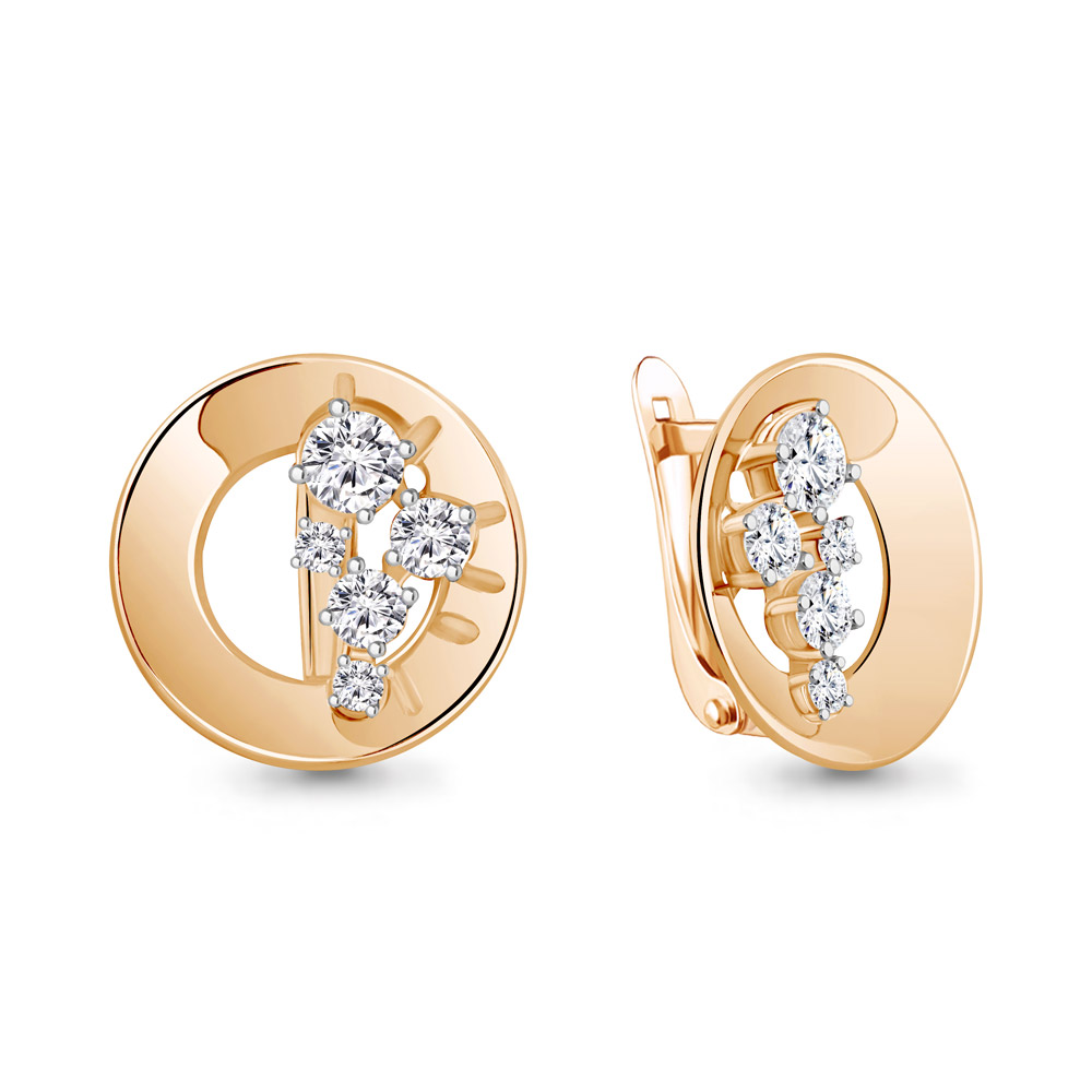 

Серьги из серебра с фианитом Aquamarine 49048А, 49048А_925_з