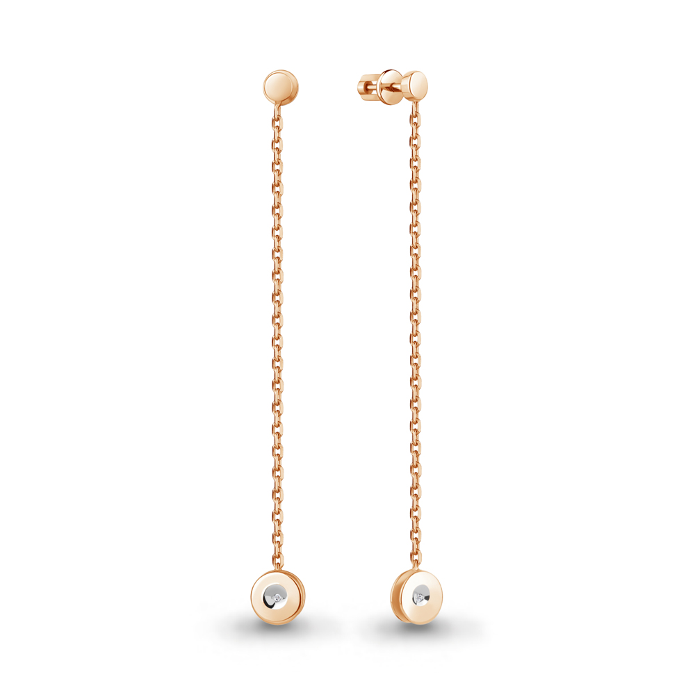 

Серьги подвески из серебра с бриллиантом Aquamarine 40243, 040243_925_з