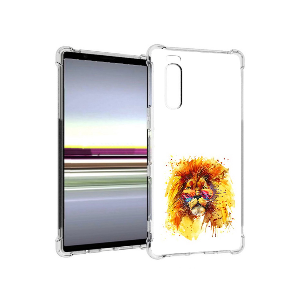 

Чехол MyPads Tocco для Sony Xperia 5 лев в очках (PT139963.234.436), Прозрачный, Tocco