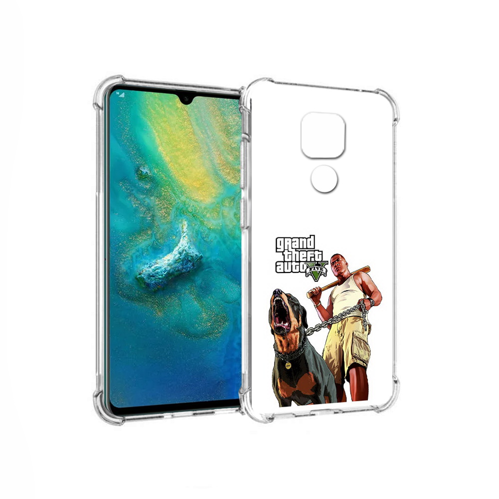 

Чехол MyPads Tocco для Huawei Mate 20x GTA грозная собака (PT124578.30.18), Прозрачный, Tocco