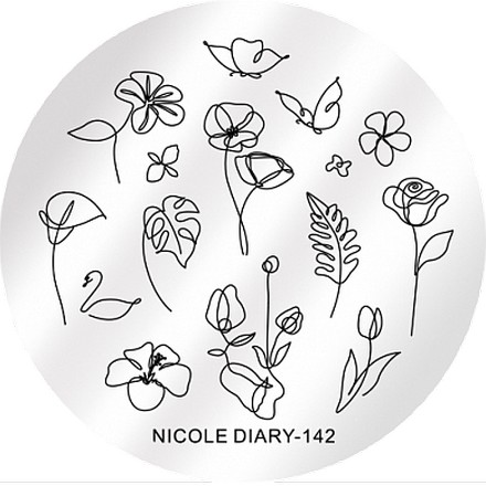 

Набор, Nicole Diary, Диск для стемпинга №142, 2 шт.