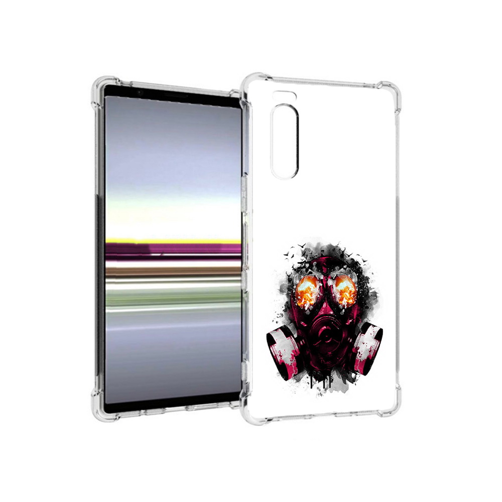 

Чехол MyPads Tocco для Sony Xperia 5 красный противогаз (PT139963.234.412), Прозрачный, Tocco