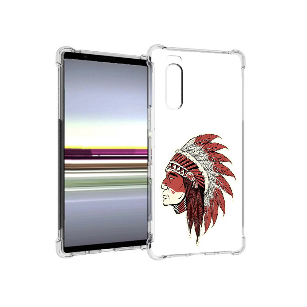 

Чехол MyPads Tocco для Sony Xperia 5 красный индеец (PT139963.234.411), Прозрачный, Tocco
