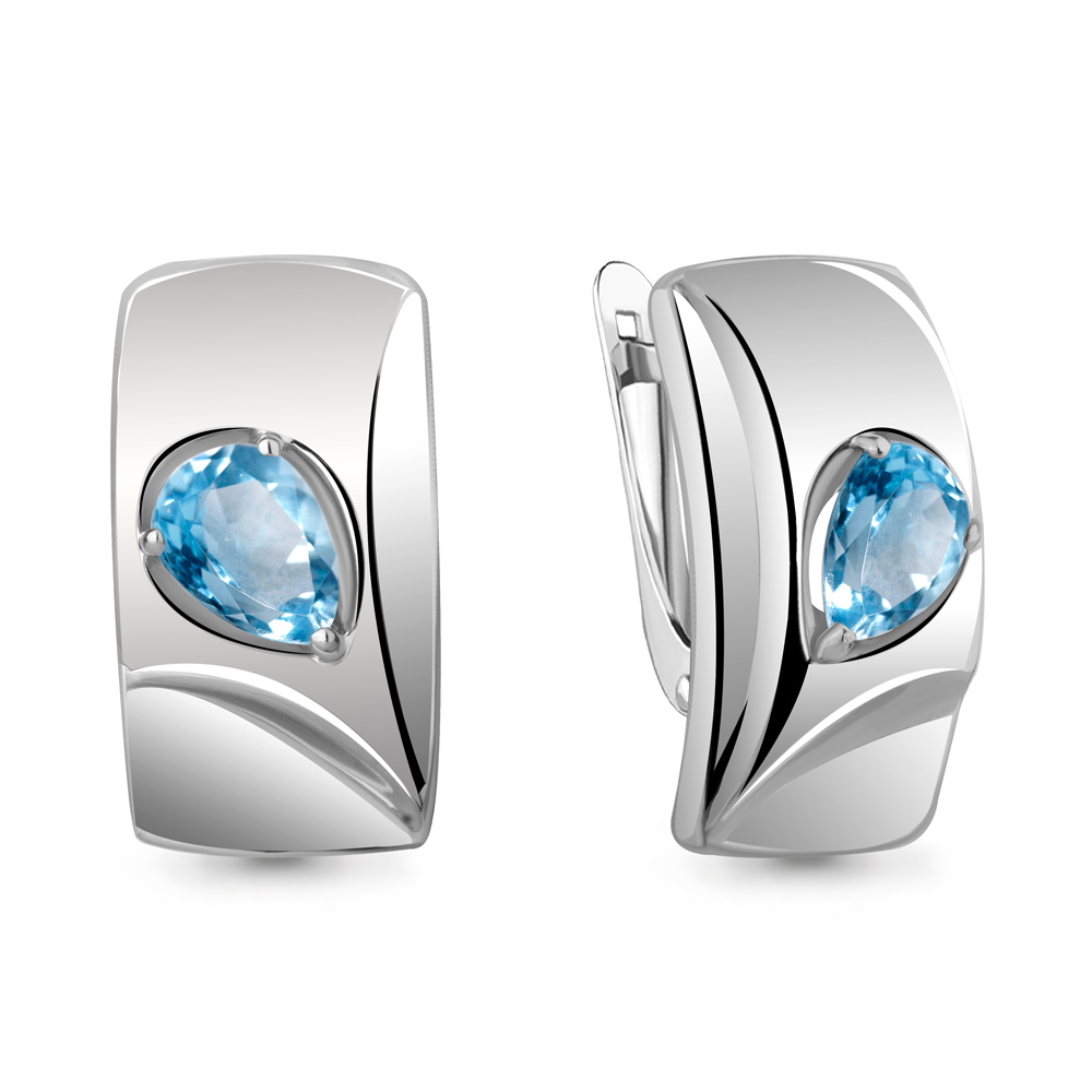 

Серьги из серебра с топазом Aquamarine 4759805, 4759805_925_р