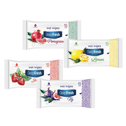 

Набор, Deep Fresh, Фруктовые влажные салфетки «Клубника», 15 шт., 10 шт.