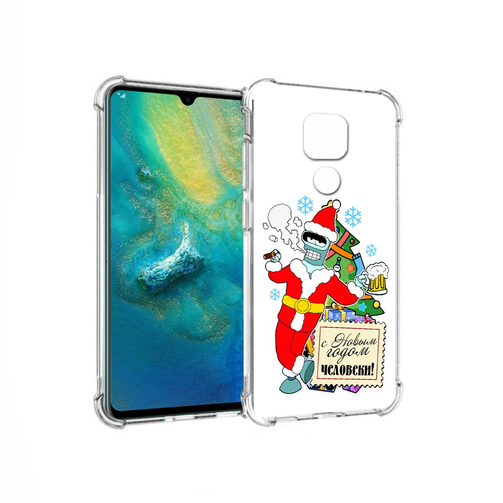 

Чехол MyPads Tocco для Huawei Mate 20x С новым годом человеки (PT124578.30.150), Прозрачный, Tocco