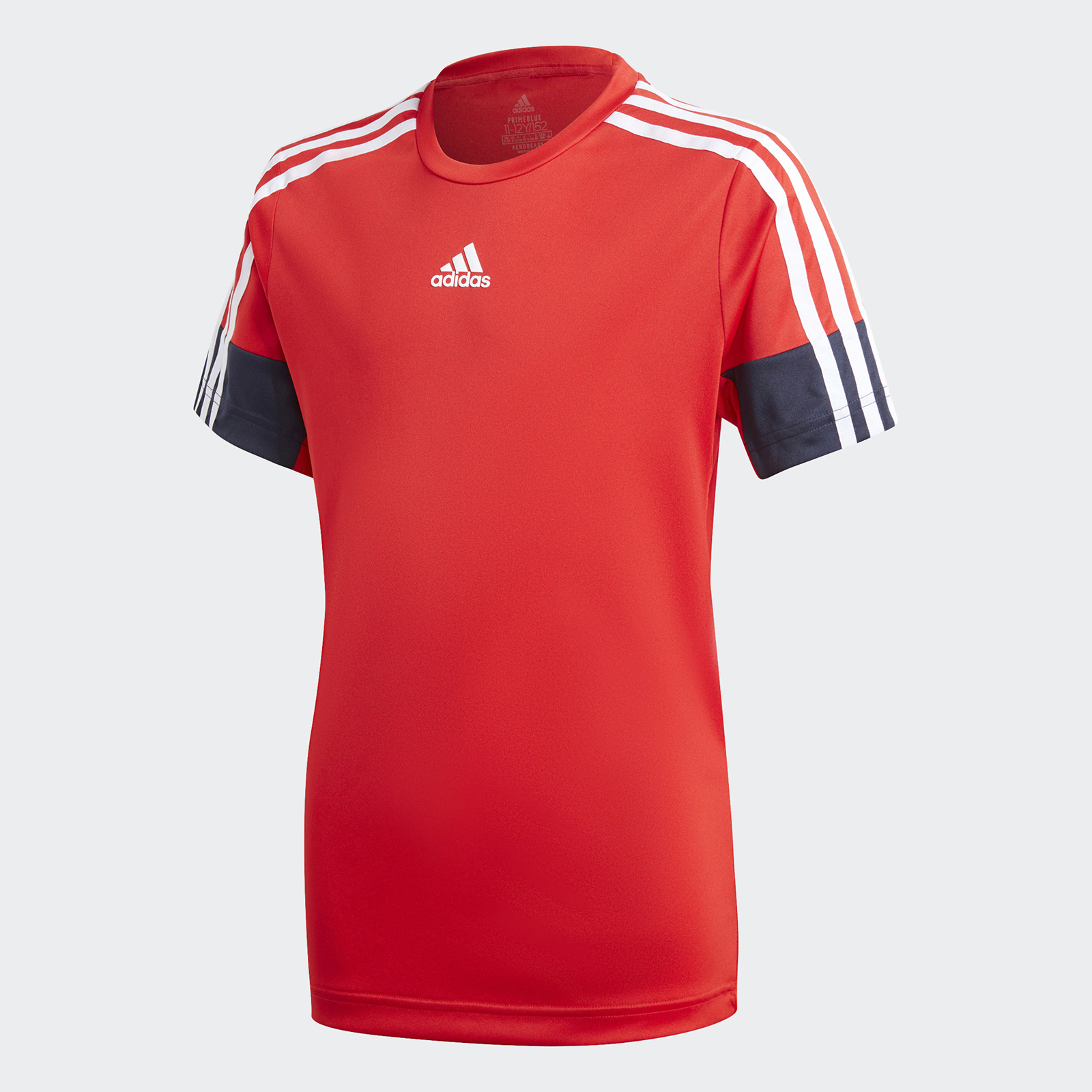 фото Футболка adidas 3-stripes aeroready primeblue t-shirt gm8451 красный р.176