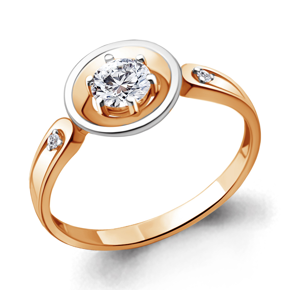 

Кольцо из красного золота с фианитом р., Aquamarine 688141, 688141_585_кз