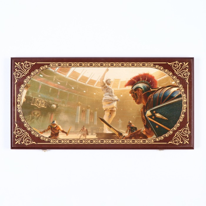 Настольная игра 2 в 1 Аве Цезарь: шашки, нарды, доска 60х60 см цезарь и клеопатра