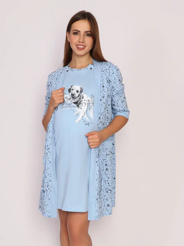 

Комплект домашний для беременных женский Fashion Margo КЖ0237 голубой 46 RU, КЖ0237