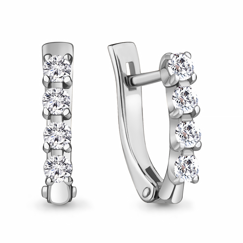 

Серьги из белого золота с бриллиантом Aquamarine 942831, 942831_585_бз