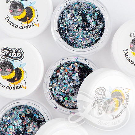 

Набор, Zoo Nail Art, Шестигранники микс «Диско соты» №1343, 4 шт.