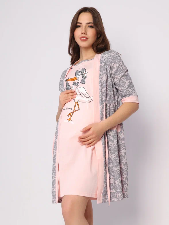 Комплект домашний для беременных женский Fashion Margo КЖ0261 розовый 58 RU