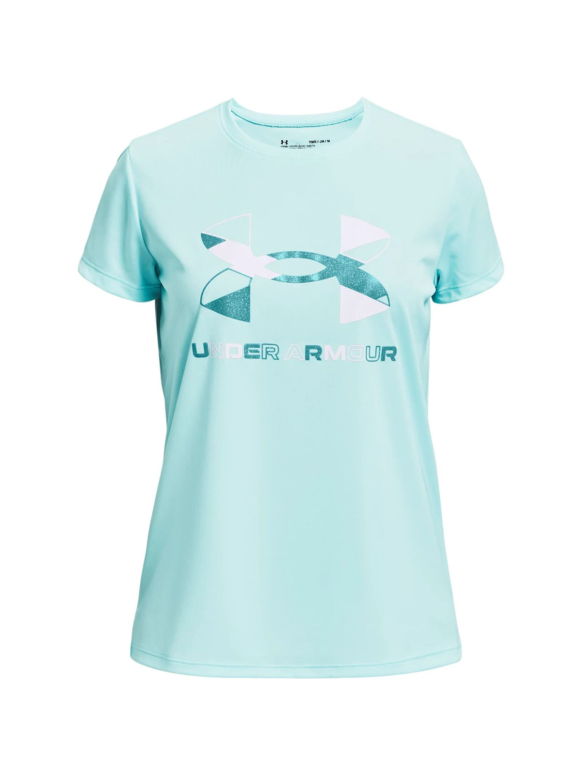 фото Футболка under armour tech graphic big logo ss tee 1363384-441 голубой р.152