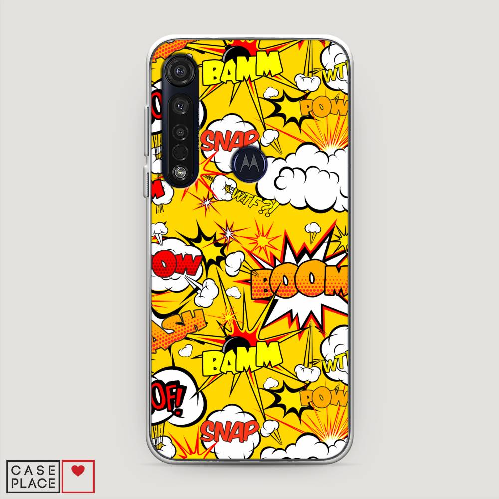 

Чехол на Motorola Moto G8 Plus "Поп Арт эффекты", Желтый;белый;оранжевый, 241450-6