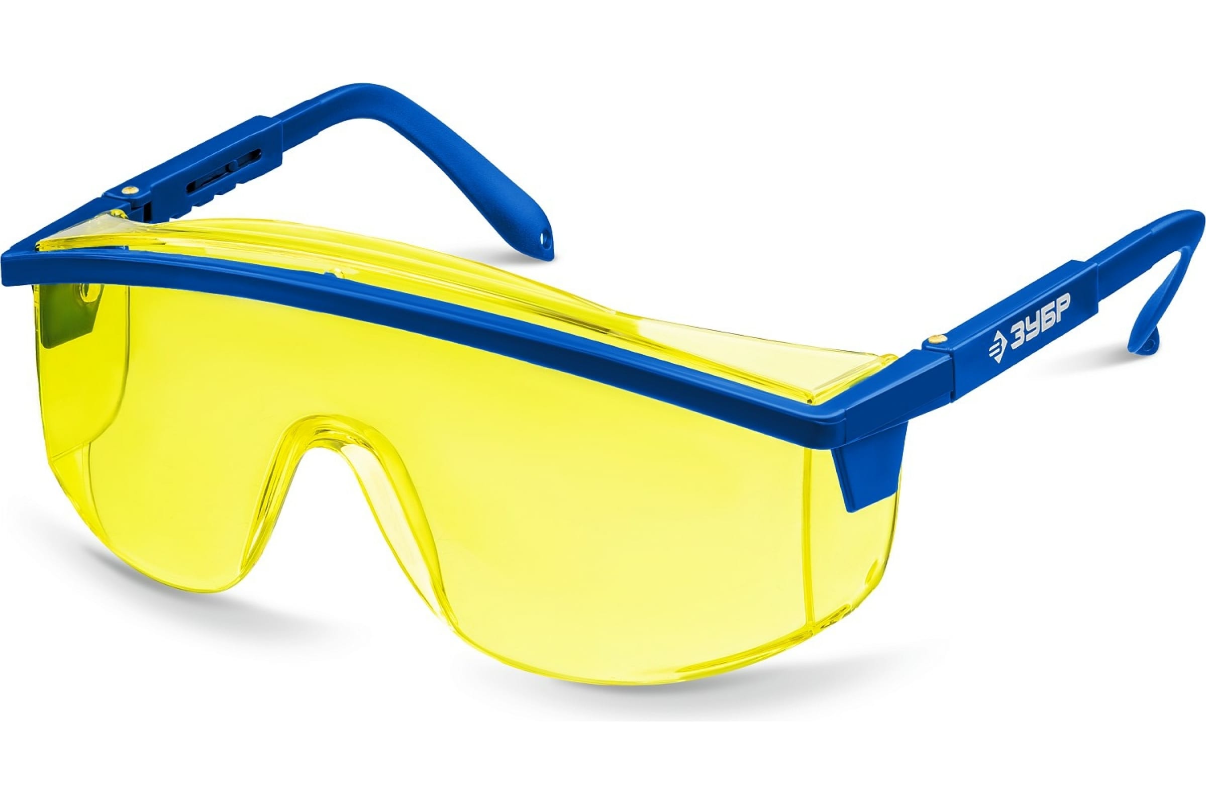 Защитные очки Зубр ПРОТОН, жёлтые, линза увеличенного размера, открытого типа очки защитные для мастера