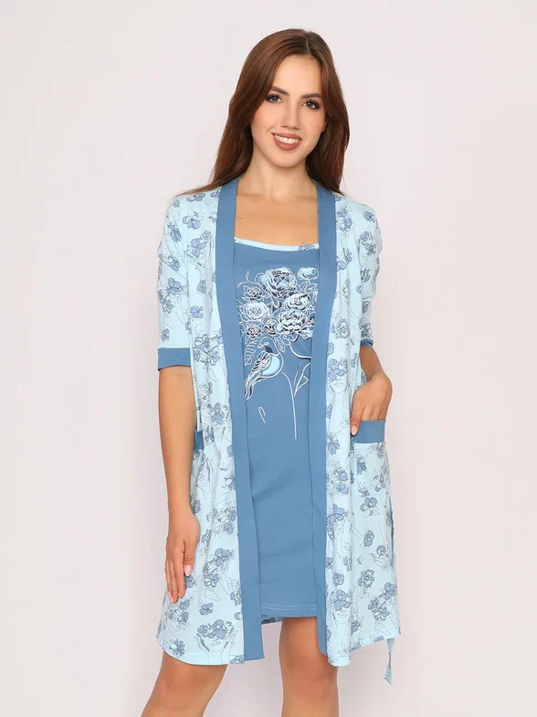 

Комплект домашний женский Fashion Margo КЖ0235 голубой 56 RU, КЖ0235