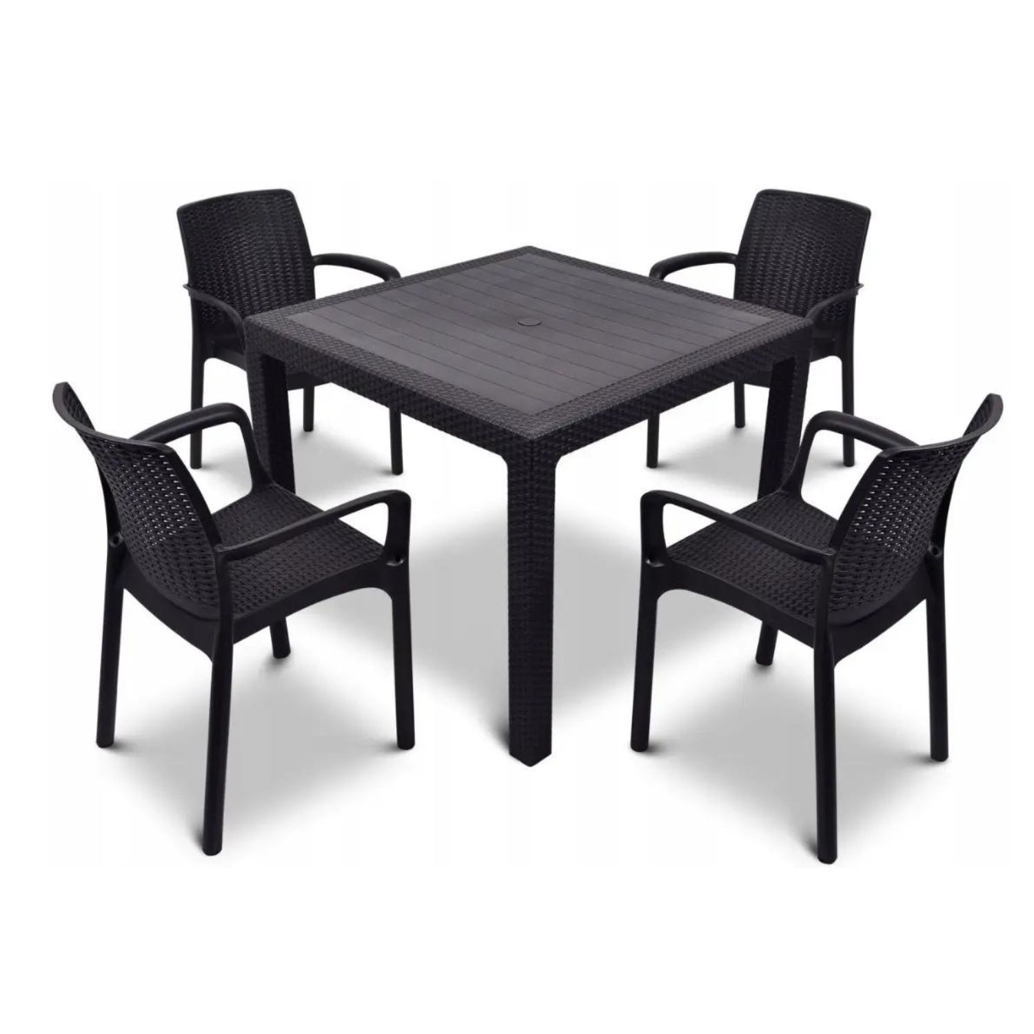 Комплект мебели для дачи Elfplast RODOS RT0348 стол обеденный + 4 стула цвет венге