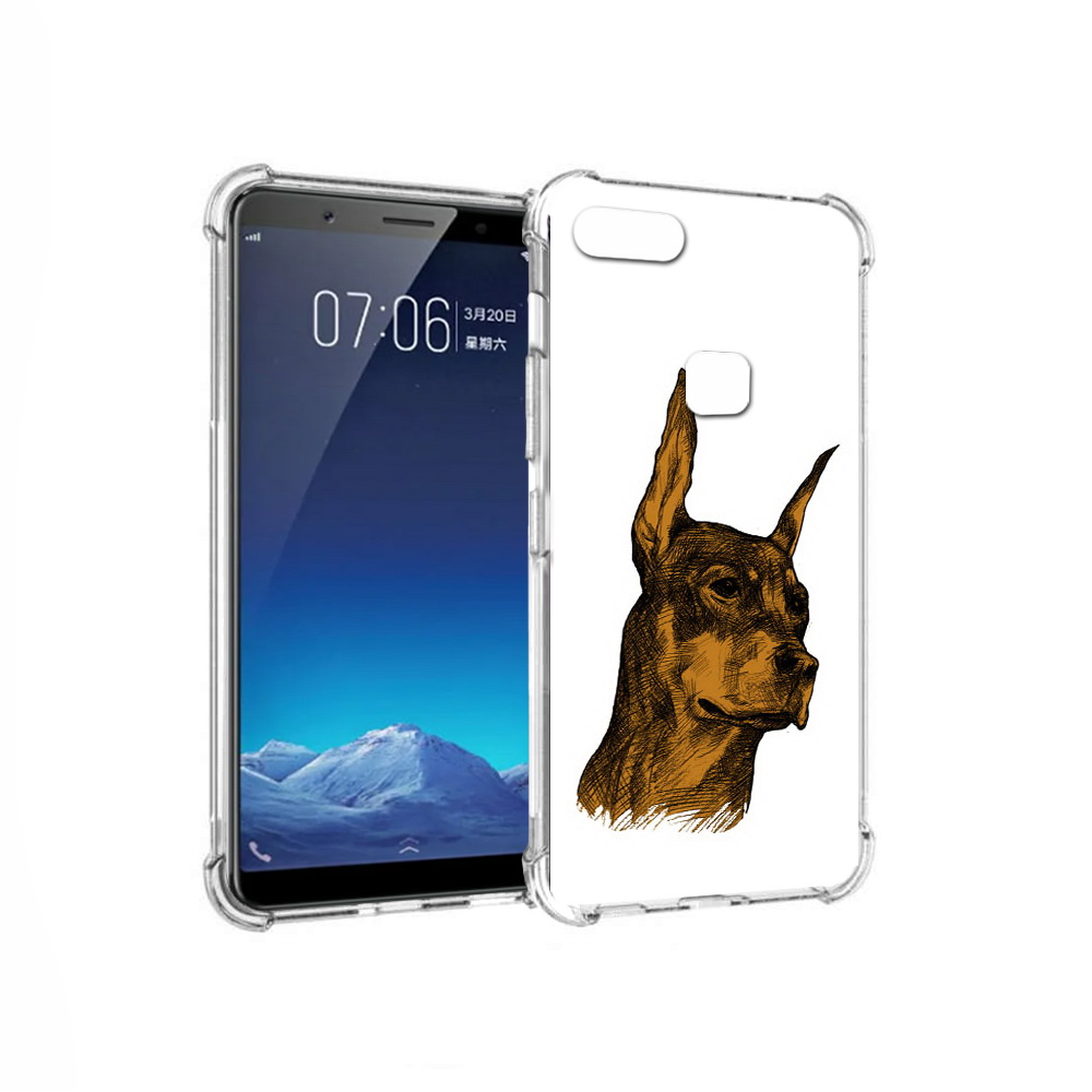 

Чехол MyPads Tocco для Vivo X20 скетч доберман (PT108350.433.605), Прозрачный, Tocco