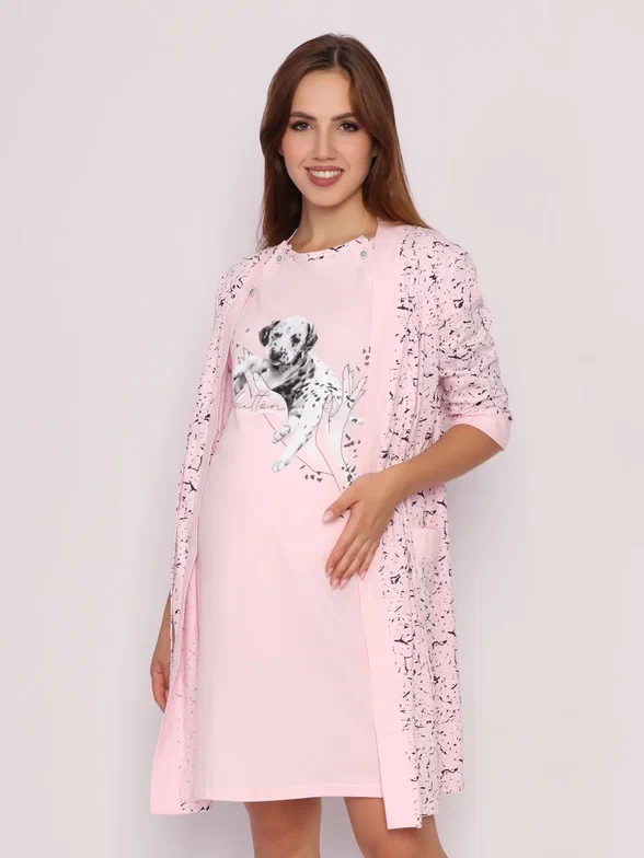 Комплект домашний для беременных женский Fashion Margo КЖ0237 розовый 58 RU