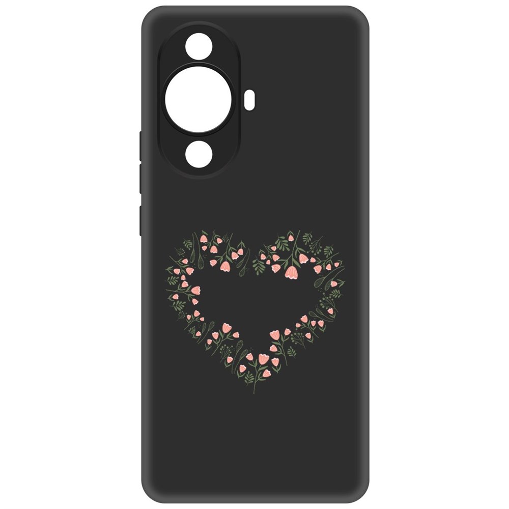 

Чехол-накладка Krutoff Soft Case Цветочное сердце для Huawei Nova 11 Pro, Черный