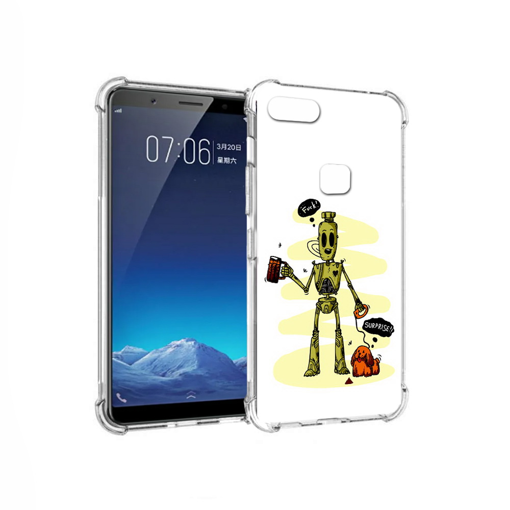 

Чехол MyPads Tocco для Vivo X20 прикольный робот (PT108350.433.557), Прозрачный, Tocco