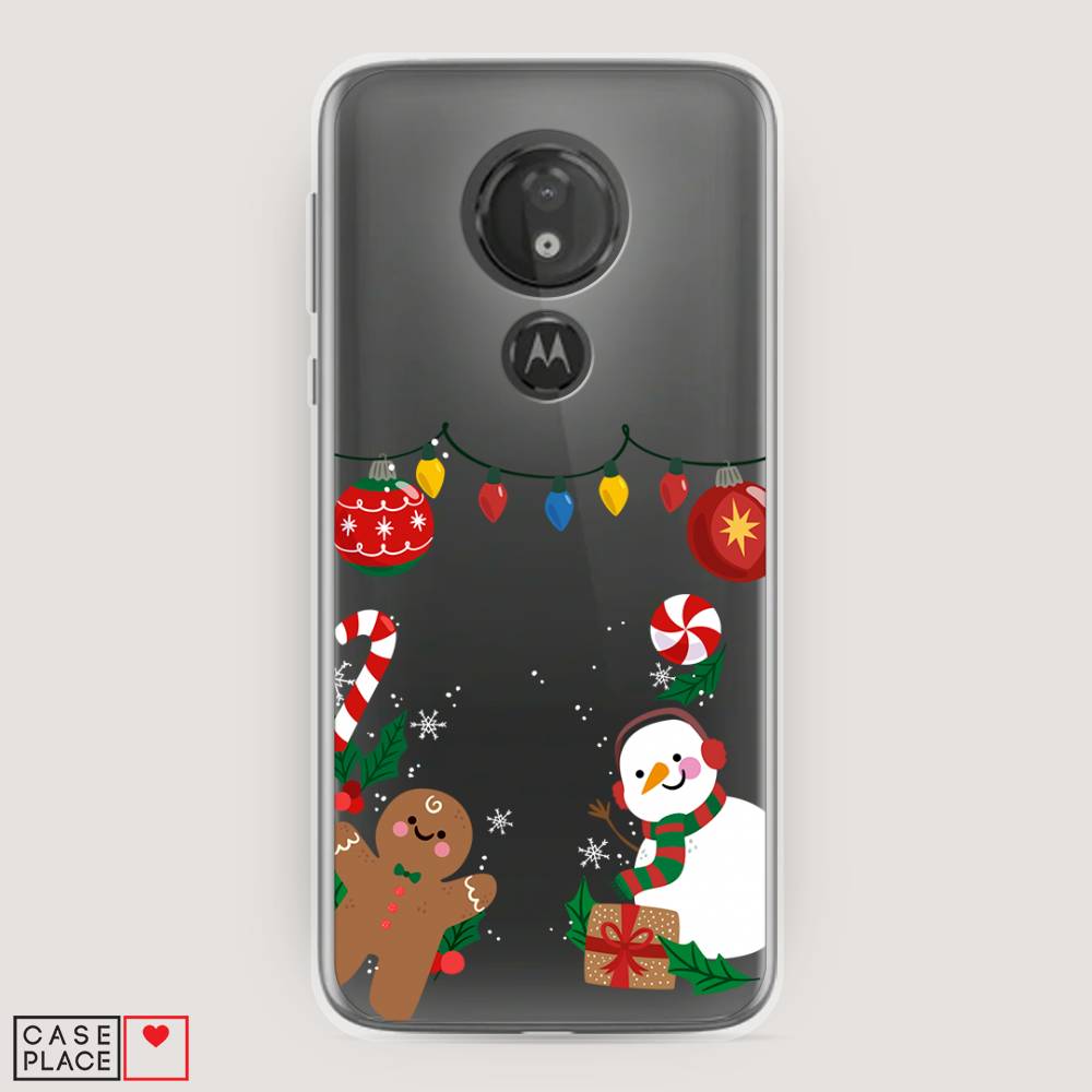 

Чехол на Motorola Moto G7 Power "Новогоднее настроение", Коричневый;красный;зеленый, 241350-5