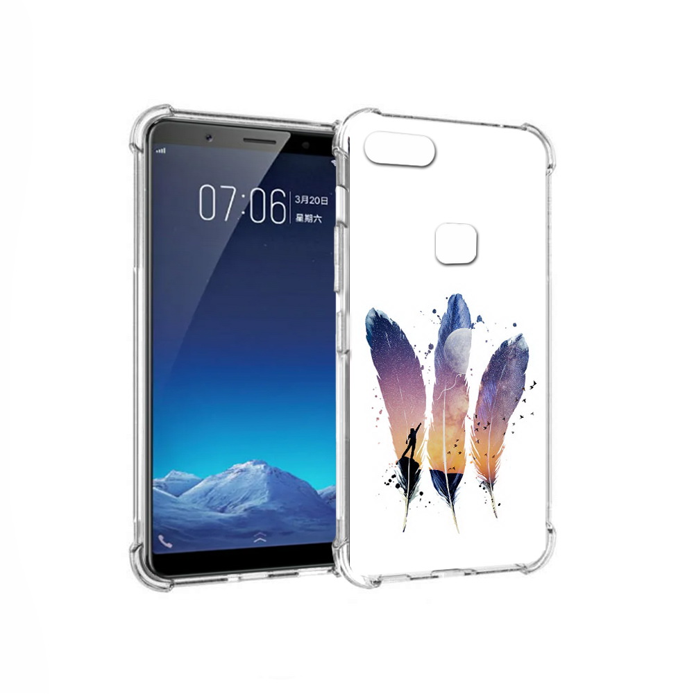 

Чехол MyPads Tocco для Vivo X20 небесные перья (PT108350.433.519), Прозрачный, Tocco
