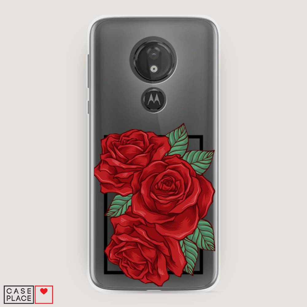 

Чехол на Motorola Moto G7 Power "Три алые розы", Красный, 241350-2