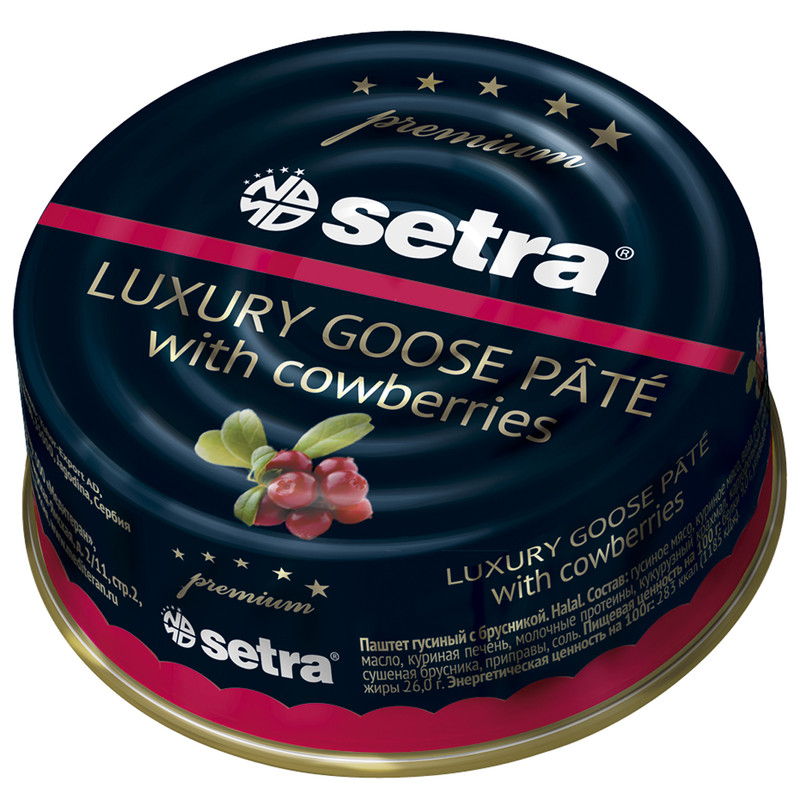Паштет Setra Premium гусиный, с брусникой, 100 г