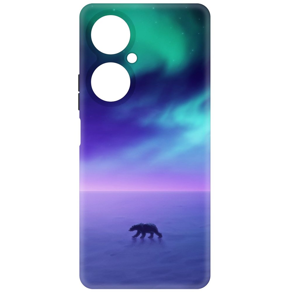 

Чехол-накладка Krutoff Soft Case Северное Сияние для Huawei Nova 11i, Черный