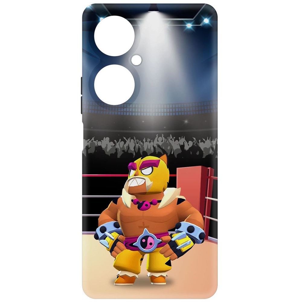 

Чехол-накладка Krutoff Soft Case Brawl Stars - Эль Тигро для Huawei Nova 11i, Черный